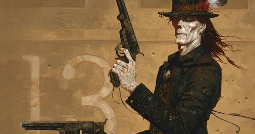 5 cowboys para Deadlands: Reloaded (Bernardo Brum) - RPG - Role Playing Game - RPG - Mestre Charles Corrêa - - Deadlands é um cenário cultuado que desde sua publicação original em 1996 que combina faroeste, fantasia sobrenatural e steampunk em um gênero muito particular batizado de weird west. Apesar do material base já trazer figuras históricas como Touro Sentado e Doc Holliday, que tal cinco pistoleiros da ficção para sua mesa? Livros de Referência: Savage 5 cowboys para Deadlands: Reloaded (Bernardo Brum) - RPG - Role Playing Game - RPG - Mestre Charles Corrêa - - Deadlands é um cenário cultuado que desde sua publicação original em 1996 que combina faroeste, fantasia sobrenatural e steampunk em um gênero muito particular batizado de weird west. Apesar do material base já trazer figuras históricas como Touro Sentado e Doc Holliday, que tal cinco pistoleiros da ficção para sua mesa? Livros de Referência: Savage