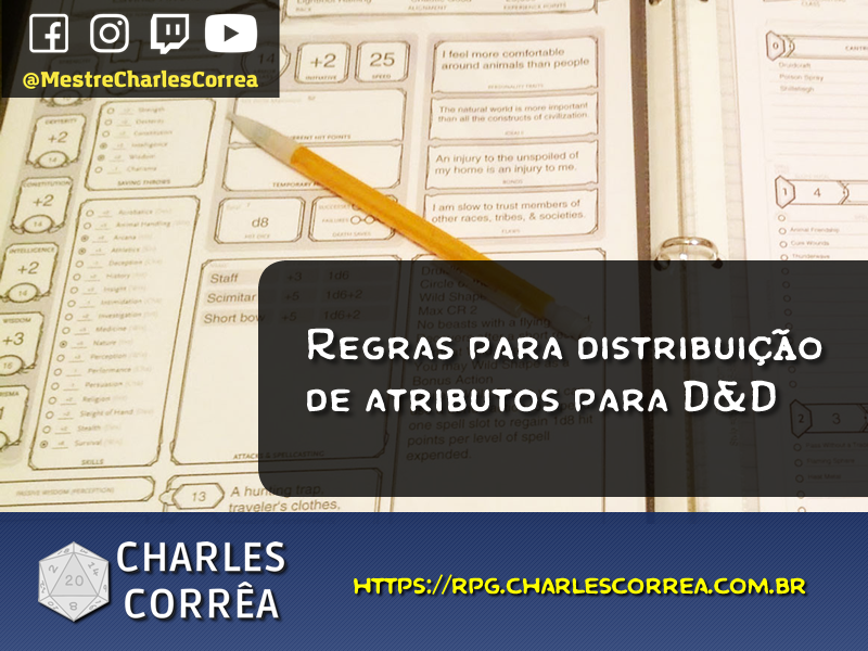 Regras para a distribuição de pontos de atributos para D&D5e