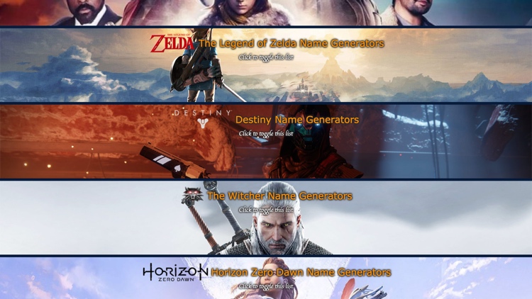 Crie listas de nomes para seus jogos