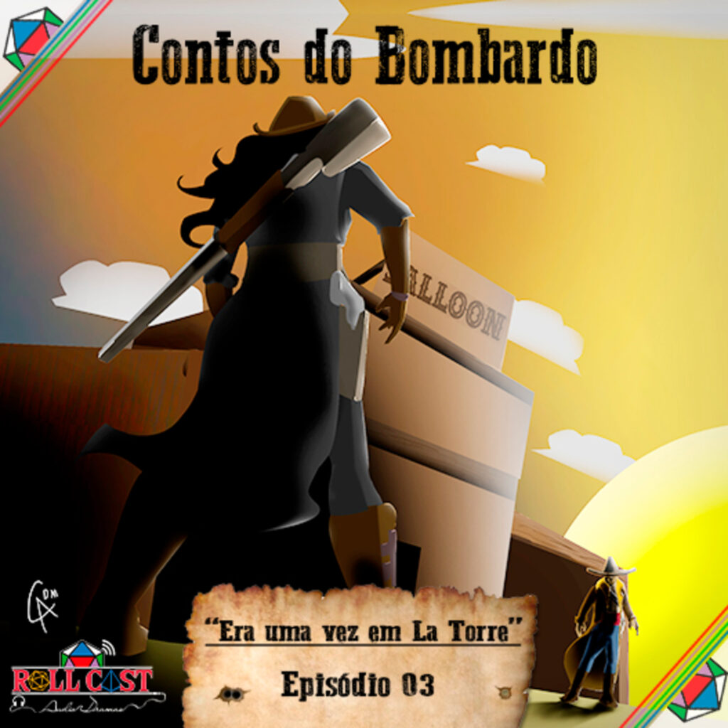Contos Do Bombardo - Era uma vez em La Torre - Parte 3 (Roll Cast Rpg - Áudio Dramas) - Dicas - RPG - Mestre Charles Corrêa - - Para uma experiência completa, sempre utilize fones de ouvido! A resposta para o duelo... Carmen conseguiu superar o caçador de recompensas? Enquanto isso o xerife de La Torre dá conselhos a Jane que se encontra com o seu amado Jack na prisão para contar seu plano de fuga. Tudo isso e muito mais agora no Roll Cast RPG! Agradecimentos mais que especiais aos nossos padrinhos, nossos anjos que nos ajudam com as suas doações... são eles;
- Álvaro Castilho, Anderson Kill, Fabrício Leonardo, Henrique Moletta, Leandro Lisboa, Lucas Botigelli, Marina Jardim, Matheus Dollynho, Patrícia Bernardo, Punta Talks podcast, Ricardo Mendes, Rolando Histórias Podcast, Raj, Renato Alan e Thiago C de Castro. Ficha Técnica
Roteiro: Marcos Souza.
Edição, sonorização: Luiz Massis.
Arte da capa: Álvaro Castilho. Com as vozes de:
Marcos Souza, como Bombardo.
Jujuba, como Jane.
Marcelo Guaxinim, como Faca Laranja.
GG, como Búfalo Billy.
Thata Finotto, como Carmen Cruz
Dressler, como Chen.
Danilo Batistini, como Xerife.
Luiz Massis, como Jack. Elenco de apoio;  Padrinhos; Advanilton Azevedo, Álvaro Castilho e Henrique Moletta Projetos dos nossos convidados;
Scicast, onde você encontra também o Miçangas da Jujuba e do Guaxa, além do RPGuaxa.
pqpcast, triboTDAH da Thata Finoto e o @podprocura no twitter.
Contador de Histórias do Danilo Batistini.
Podcrastinadores do Gustavo Guimarães.
Quest cast e caverna do DM do Dressler. Fale conosco em contato@rollcastrpg.com ou nosso grupo aberto do Whatsapp! Nosso muito obrigado a você ouvinte que nos apoia, comenta e compartilha nossos episódios. 
Siga-nos nas Redes sociais;
Twitter
Facebook
Instagram
Youtube
#RollcastRPG #AudioDrama #Storytelling #StorytellingBR #PodcastBR #Faroeste #Western
Para uma experiência completa, sempre utilize fones de ouvido!
A resposta para o duelo... Carmen conseguiu superar o caçador de recompensas? Enquanto isso o xerife de La Torre dá conselhos a Jane que se encontra com o seu amado Jack na prisão para contar seu plano de fuga. Tudo isso e muito mais agora no Roll Cast RPG!
Agradecimentos mais que especiais aos nossos padrinhos, nossos anjos que nos ajudam com as suas doações... são eles;
- Álvaro Castilho, Anderson Kill, Fabrício Leonardo, Henrique Moletta, Leandro Lisboa, Lucas Botigelli, Marina Jardim, Matheus Dollynho, Patrícia Bernardo, Punta Talks podcast, Ricardo Mendes, Rolando Histórias Podcast, Raj, Renato Alan e Thiago C de Castro.
Ficha Técnica
Roteiro: Marcos Souza.
Edição, sonorização: Luiz Massis.
Arte da capa: Álvaro Castilho.
Com as vozes de:
Marcos Souza, como Bombardo.
Jujuba, como Jane.
Marcelo Guaxinim, como Faca Laranja.
GG, como Búfalo Billy.
Thata Finotto, como Carmen Cruz
Dressler, como Chen.
Danilo Batistini, como Xerife.
Luiz Massis, como Jack.
Elenco de apoio;  Padrinhos; Advanilton Azevedo, Álvaro Castilho e Henrique Moletta
Projetos dos nossos convidados;
Scicast, onde você encontra também o Miçangas da Jujuba e do Guaxa, além do RPGuaxa.
pqpcast, triboTDAH da Thata Finoto e o @podprocura no twitter.
Contador de Histórias do Danilo Batistini.
Podcrastinadores do Gustavo Guimarães.
Quest cast e caverna do DM do Dressler.
Fale conosco em contato@rollcastrpg.com ou nosso grupo aberto do Whatsapp!
Nosso muito obrigado a você ouvinte que nos apoia, comenta e compartilha nossos episódios. 
Siga-nos nas Redes sociais;
Twitter
Facebook
Instagram
Youtube
#RollcastRPG #AudioDrama #Storytelling #StorytellingBR #PodcastBR #Faroeste #Western 