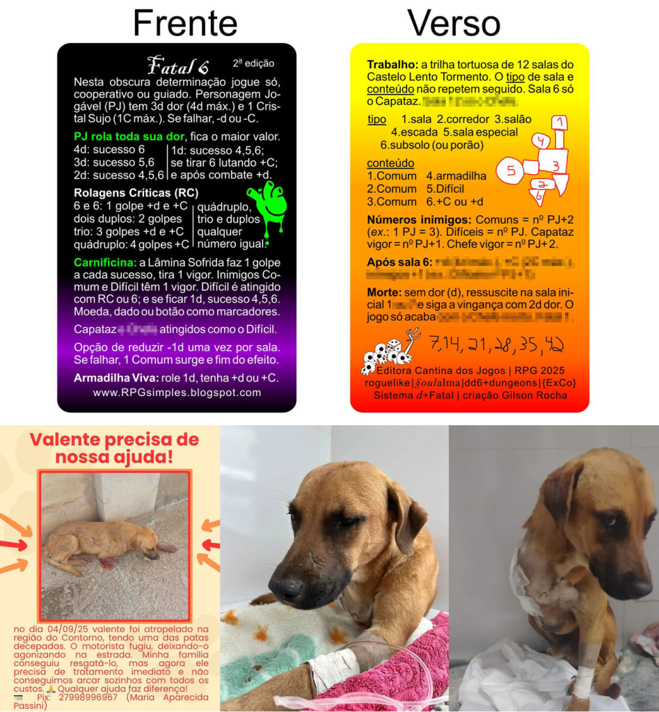 Blog - - RPG - Mestre Charles Corrêa - - Financiamento Coletivo: Fatal 6 (Talude)