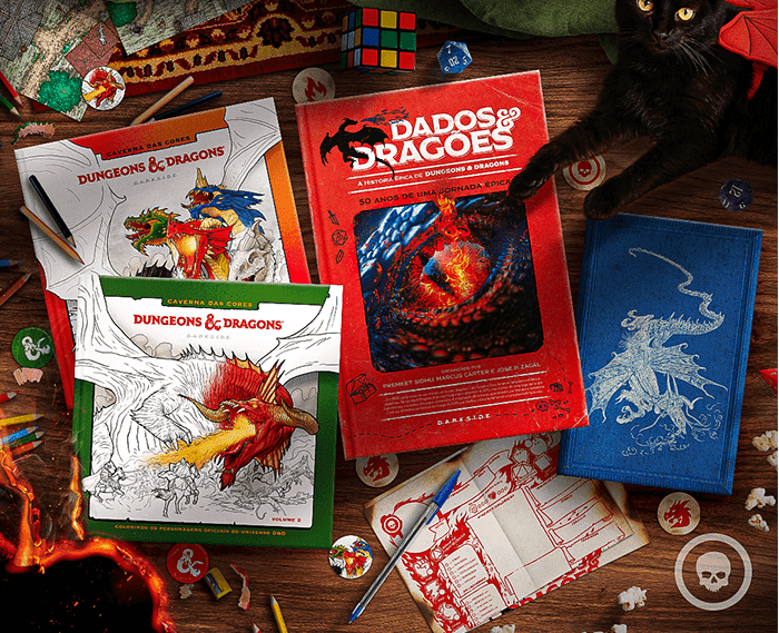 Blog - - RPG - Mestre Charles Corrêa - - Pré-Venda: Dragões Darkside (Dados & Dragões: A história épica de Dungeons & Dragons e Dungeons & Dragons: Caverna das Cores Vol 1 e 2) (Talude)