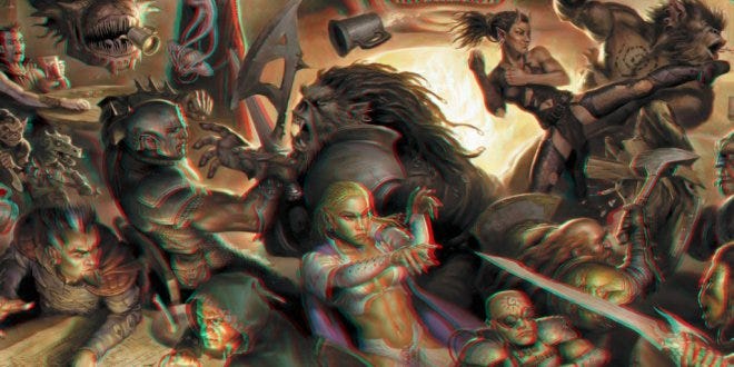 O 3D do RPG de Mesa (André “Oneiros” - Rolando Dados) - Dicas e Notícias do RPG - RPG - Mestre Charles Corrêa - - O 3D do RPG de Mesa (André “Oneiros” - Rolando Dados) - O RPG de Mesa é uma atividade que não tem meios termos: Ou você o ama, ou não consegue entender como pode alguém se divertir com algo tão bobo (eu penso a mesma coisa de futebol, por exemplo, mas vamos focar no tema).
Uma das coisas mais importantes no RPG de Mesa é a imaginação e os livros, então, algumas pessoas preferem o 3D do RPG Virtuais.
Ok, pode não ser tão óbvio, mas o RPG de Mesa também tem seu 3D. É bem diferente dos bonequinhos coloridos da tela do computador, mas tem. Vamos a ele?
Não, as imagens não estão borradas, estão convertidas em 3D pra dar um “tchan”. Coloque seus óculos coloridos e seja feliz!
O 3D do RPG de Mesa Confesso que, quando pensei nesse artigo, ele seria dedicado aos mestres, mas acabou que ficou bem genérico, podendo ser usado e abusado por todos os jogadores, inclusive os mestres.
Claro que o RPG não se atém apenas a esse 3D. Existem ainda outros “Ds” e outras letras, mas vamos focar no 3D por enquanto:
Diversão
Nada melhor que uma corridinha com os amigos pela manhã!
Diversão em primeiro lugar, sempre!
No RPG você sempre precisa focar na diversão, não só sua, mas principalmente na dos outros jogadores, afinal de contas, eles estão ali para isso, e quanto mais você ajuda na diversão do grupo, maior é a probabilidade de também se divertir e ser chamado de volta na próxima sessão.
Não. Isso não é só para os mestres, é principalmente para os jogadores. O mestre deve ter passado horas pensando e planejando a aventura, então, faça com que ele também se divirta. Faça o que ele espera que seja feito, faça a aventura andar.
Claro que você não vai só mexer seu bonequinho para onde o mestre olhar. Claro que você não vai abdicar da sua diveçõa pela diversão dos outros, mas não seja chato!
Sabe o ladino que sempre rouba o grupo, o bárbaro que fala merda em todos os piores momentos e o clérigo ou paladino que fica dando uma de certinho nas horas da diversão? Não seja eles!
Eu sei que seu personagem agiria assim, mas você pode falar que ele não ouviu, não percebeu ou mesmo não estava prestando atenção, pra deixar o grupo de divertir mais e aventura funcionar melhor.
E lembra quando eu falei que o mestre provavelmente passou horas planejando tudo? Então, aí vem o segundo D.
Dedicação
“Todos os cogumelos são comestíveis. Alguns apenas uma vez!”
O mestre já passou horas se dedicando a montar uma aventura em que seus amigos e você vão passar horas jogando e se divertindo. Então, que tal você também se dedicar um pouco?
Você tem um personagem que vive em um mundo completo, mas só pensa nele quando senta na mesa para rolar os dados? Se não pensa como ele vive, o que come, como dorme, o que aspira ser no futuro… como vai interpretar bem esse personagem?
Não permita que seu personagem seja apenas um amontoado de números e dano. RPG significa Jogo de Interpretação de Papéis, não Jogo de Rolar Dados! Dedique-se ao seu personagem, ele é você naquele mundo fantástico!
Então, leia um pouco sobre a religião dele, o reino onde ele nasceu e cresceu, como é a política por lá, quais guerras ele viveu, que histórias fantásticas ele ouviu ao redor de uma fogueira quando criança, quem eram seus amores… Deixe ele completo. Apegue-se a ele! Quem sabe assim, você consiga mais um motivo para mantê-lo vivo e lutando até seu último suspiro.
Quem sabe assim, até role uma lágrima quando ele morrer ou quando ele conseguir o que sempre sonhou?
Diálogo
“Diálogo é o nome do meu machado!”
Então você de dedicou, leu, planejou, pensou, esperou pela próxima sessão e… não se divertiu? Oras, não se aborreça. Sente aqui, vamos conversar!
É isso mesmo. Reserve quinze minutos do final da sessão para conversarem sobre como foi o jogo, o que cada um gostou e o que vocês acham que pode mudar. O mestre deve ser cabeça aberta e aceitar sugestões, afinal, esse é o papel dele.
Os jogadores devem ser adultos o suficiente para saber expressar suas opiniões sem ofender, isso é pré-requisito para a vida… apesar de muitos não a possuírem.
No final das contas, é conversando que a gente se entende. Se nada der certo, procure outro grupo, sempre vai ter alguém que se enquadre nos seus moldes de jogo… a não ser que você seja muito chato, aí ferrou, não tem jeito mesmo.
Todas as imagens desse artigo foram encontradas no DeviantArt de Mark Ramsey. O 3D do RPG de Mesa was originally published in Rolando Dados on Medium, where people are continuing the conversation by highlighting and responding to this story.
veja mais em Read More Rolando Dados - Medium O 3D do RPG de Mesa (André “Oneiros” - Rolando Dados) - Dicas e Notícias do RPG - RPG - Mestre Charles Corrêa - - O 3D do RPG de Mesa (André “Oneiros” - Rolando Dados) - O RPG de Mesa é uma atividade que não tem meios termos: Ou você o ama, ou não consegue entender como pode alguém se divertir com algo tão bobo (eu penso a mesma coisa de futebol, por exemplo, mas vamos focar no tema).
Uma das coisas mais importantes no RPG de Mesa é a imaginação e os livros, então, algumas pessoas preferem o 3D do RPG Virtuais.
Ok, pode não ser tão óbvio, mas o RPG de Mesa também tem seu 3D. É bem diferente dos bonequinhos coloridos da tela do computador, mas tem. Vamos a ele?
Não, as imagens não estão borradas, estão convertidas em 3D pra dar um “tchan”. Coloque seus óculos coloridos e seja feliz!
O 3D do RPG de Mesa Confesso que, quando pensei nesse artigo, ele seria dedicado aos mestres, mas acabou que ficou bem genérico, podendo ser usado e abusado por todos os jogadores, inclusive os mestres.
Claro que o RPG não se atém apenas a esse 3D. Existem ainda outros “Ds” e outras letras, mas vamos focar no 3D por enquanto:
Diversão
Nada melhor que uma corridinha com os amigos pela manhã!
Diversão em primeiro lugar, sempre!
No RPG você sempre precisa focar na diversão, não só sua, mas principalmente na dos outros jogadores, afinal de contas, eles estão ali para isso, e quanto mais você ajuda na diversão do grupo, maior é a probabilidade de também se divertir e ser chamado de volta na próxima sessão.
Não. Isso não é só para os mestres, é principalmente para os jogadores. O mestre deve ter passado horas pensando e planejando a aventura, então, faça com que ele também se divirta. Faça o que ele espera que seja feito, faça a aventura andar.
Claro que você não vai só mexer seu bonequinho para onde o mestre olhar. Claro que você não vai abdicar da sua diveçõa pela diversão dos outros, mas não seja chato!
Sabe o ladino que sempre rouba o grupo, o bárbaro que fala merda em todos os piores momentos e o clérigo ou paladino que fica dando uma de certinho nas horas da diversão? Não seja eles!
Eu sei que seu personagem agiria assim, mas você pode falar que ele não ouviu, não percebeu ou mesmo não estava prestando atenção, pra deixar o grupo de divertir mais e aventura funcionar melhor.
E lembra quando eu falei que o mestre provavelmente passou horas planejando tudo? Então, aí vem o segundo D.
Dedicação
“Todos os cogumelos são comestíveis. Alguns apenas uma vez!”
O mestre já passou horas se dedicando a montar uma aventura em que seus amigos e você vão passar horas jogando e se divertindo. Então, que tal você também se dedicar um pouco?
Você tem um personagem que vive em um mundo completo, mas só pensa nele quando senta na mesa para rolar os dados? Se não pensa como ele vive, o que come, como dorme, o que aspira ser no futuro… como vai interpretar bem esse personagem?
Não permita que seu personagem seja apenas um amontoado de números e dano. RPG significa Jogo de Interpretação de Papéis, não Jogo de Rolar Dados! Dedique-se ao seu personagem, ele é você naquele mundo fantástico!
Então, leia um pouco sobre a religião dele, o reino onde ele nasceu e cresceu, como é a política por lá, quais guerras ele viveu, que histórias fantásticas ele ouviu ao redor de uma fogueira quando criança, quem eram seus amores… Deixe ele completo. Apegue-se a ele! Quem sabe assim, você consiga mais um motivo para mantê-lo vivo e lutando até seu último suspiro.
Quem sabe assim, até role uma lágrima quando ele morrer ou quando ele conseguir o que sempre sonhou?
Diálogo
“Diálogo é o nome do meu machado!”
Então você de dedicou, leu, planejou, pensou, esperou pela próxima sessão e… não se divertiu? Oras, não se aborreça. Sente aqui, vamos conversar!
É isso mesmo. Reserve quinze minutos do final da sessão para conversarem sobre como foi o jogo, o que cada um gostou e o que vocês acham que pode mudar. O mestre deve ser cabeça aberta e aceitar sugestões, afinal, esse é o papel dele.
Os jogadores devem ser adultos o suficiente para saber expressar suas opiniões sem ofender, isso é pré-requisito para a vida… apesar de muitos não a possuírem.
No final das contas, é conversando que a gente se entende. Se nada der certo, procure outro grupo, sempre vai ter alguém que se enquadre nos seus moldes de jogo… a não ser que você seja muito chato, aí ferrou, não tem jeito mesmo.
Todas as imagens desse artigo foram encontradas no DeviantArt de Mark Ramsey. O 3D do RPG de Mesa was originally published in Rolando Dados on Medium, where people are continuing the conversation by highlighting and responding to this story.
veja mais em Read More Rolando Dados - Medium