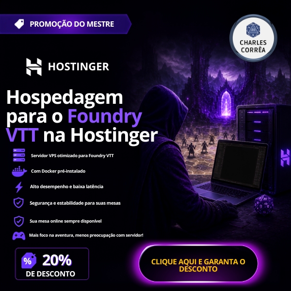 Hospedagem Foundry na Hostinger com 20% de desconto com o Mestre Charles Corrêa, vem conferir hoje mesmo!