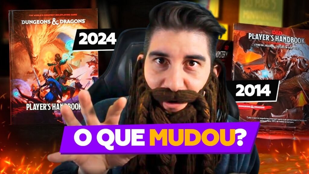 NOVO LIVRO DO DUNGEONS AND DRAGONS 5E, O QUE MUDOU? | Stória RPG (noreply@youtube.com (Stória RPG)) - D&D - Dungeons & Dragons - RPG - Mestre Charles Corrêa - - Folhamos cada página e queremos entender o que mudou do Dungeons and dragons 5e de 2014 para o novo livro handbook Player Dungeons and dragons 5e 2024. Entenda a lógica do que mudou completo.00:01 - Lançamento oficial do DnD5e202401:10 - Agora é canônico. 02:19 - Principal mudança.02:56 - Background06:27 - Isso não mudou.06:48 - Talentos.07:09 - Espécies.09:29 - Outras mudanças.10:25 - Sistema de combate.11:05 - Inspiração Heroica.12:09 - Outras mudanças.Você pode ver o post original em Stória RPG