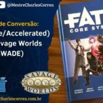 Manual de Conversão de Fate (Core/Accelerated) para Savage Worlds (SWADE) - RPG - Role Playing Game - RPG - Mestre Charles Corrêa - compêndio Savage Worlds, conversão de sistemas, fantasia, fate, ficção científica, guia de conversão, Horror, manual de rpg, RPG de mesa, savage worlds, super-heróis, SWADE - Manual prático e detalhado de conversão Fate para Savage Worlds (SWADE). Explica como traduzir Aspectos, Façanhas, Estresse e Pontos de Destino em Vantagens, Desvantagens, Bennies e Poderes. Inclui tabelas de equivalência, exemplos de ficha e adaptações para Fantasia, Horror, Ficção Científica e Super-Heróis. Manual de Conversão de Fate (Core/Accelerated) para Savage Worlds (SWADE) - RPG - Role Playing Game - RPG - Mestre Charles Corrêa - compêndio Savage Worlds, conversão de sistemas, fantasia, fate, ficção científica, guia de conversão, Horror, manual de rpg, RPG de mesa, savage worlds, super-heróis, SWADE - Manual prático e detalhado de conversão Fate para Savage Worlds (SWADE). Explica como traduzir Aspectos, Façanhas, Estresse e Pontos de Destino em Vantagens, Desvantagens, Bennies e Poderes. Inclui tabelas de equivalência, exemplos de ficha e adaptações para Fantasia, Horror, Ficção Científica e Super-Heróis.