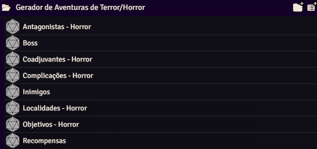 Geradores de Aventuras de RPG - Como Tabelas Geradoras Salvam Mestres e Criam Aventuras Memoráveis em Qualquer Sistema - Ferramentas para RPG Foundry VTT Geradores Homebrew Horror Mestres RPG Tabelas para usar em sua Mesa de RPG Terror 