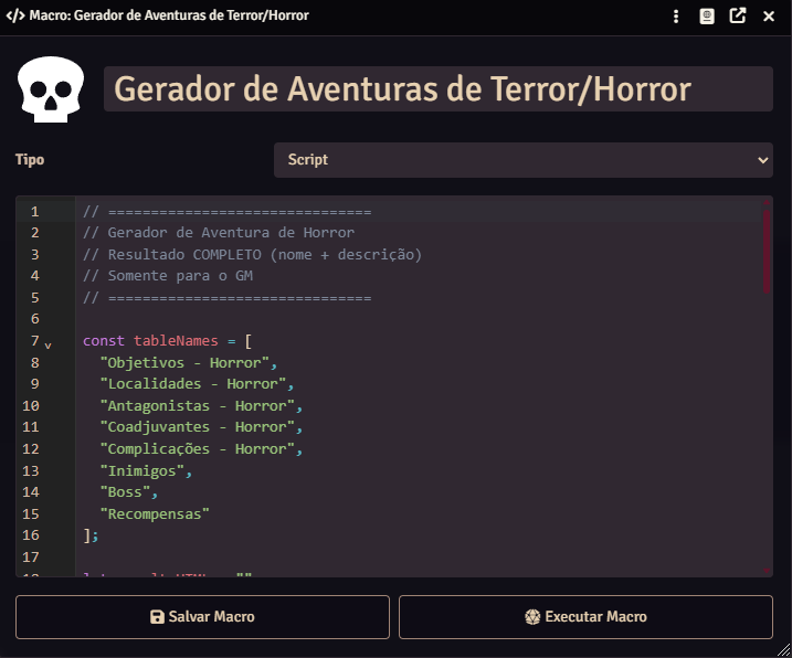 Geradores de Aventuras de RPG - Como Tabelas Geradoras Salvam Mestres e Criam Aventuras Memoráveis em Qualquer Sistema - Ferramentas para RPG Foundry VTT Geradores Homebrew Horror Mestres RPG Tabelas para usar em sua Mesa de RPG Terror 