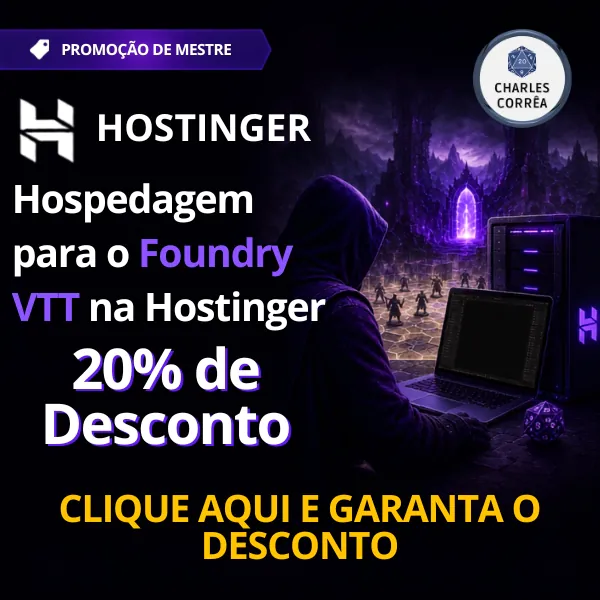 Hospedagem Foundry na Hostinger com 20% de desconto com o Mestre Charles Corrêa, vem conferir hoje mesmo!